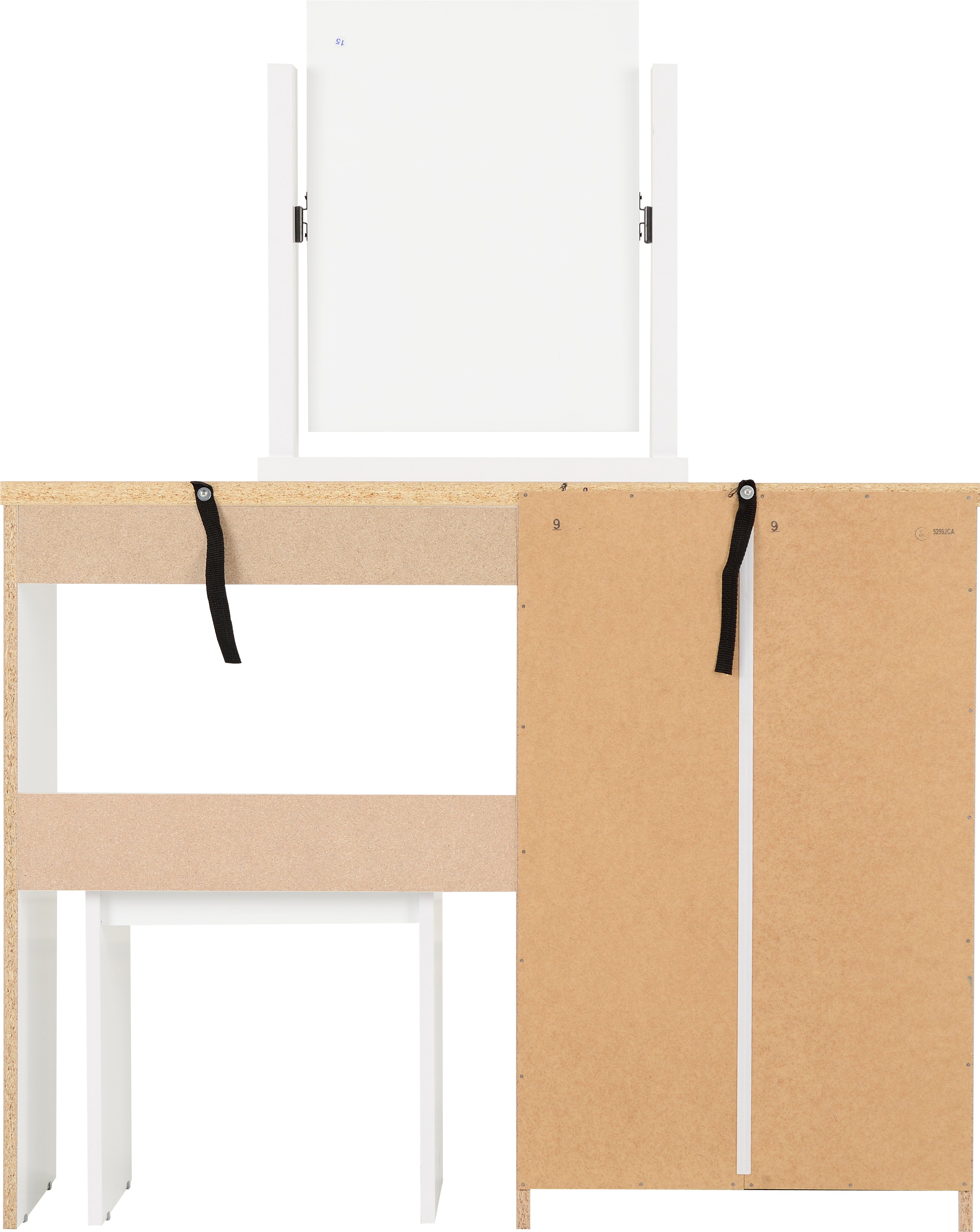 Nevada Dressing Table Set - White Gloss