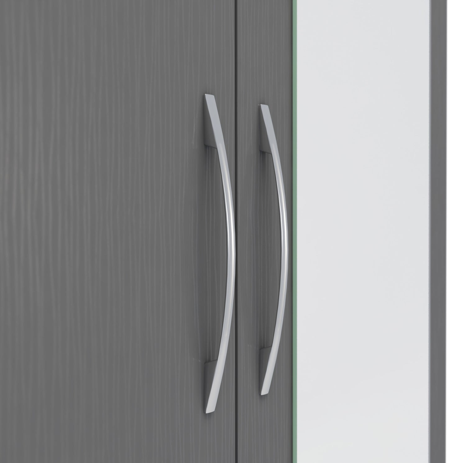 Nevada Mirrored 2 Door Wardrobe - 3D Effect Grey