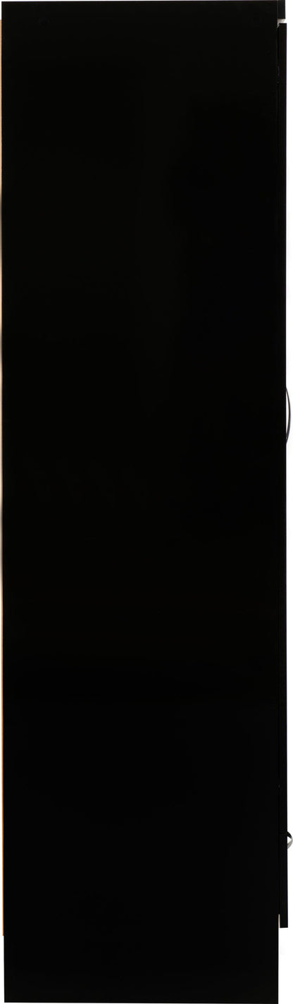 Nevada Mirrored 2 Door Wardrobe - Black Gloss