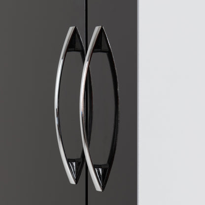 Nevada Mirrored 2 Door Wardrobe - Black Gloss