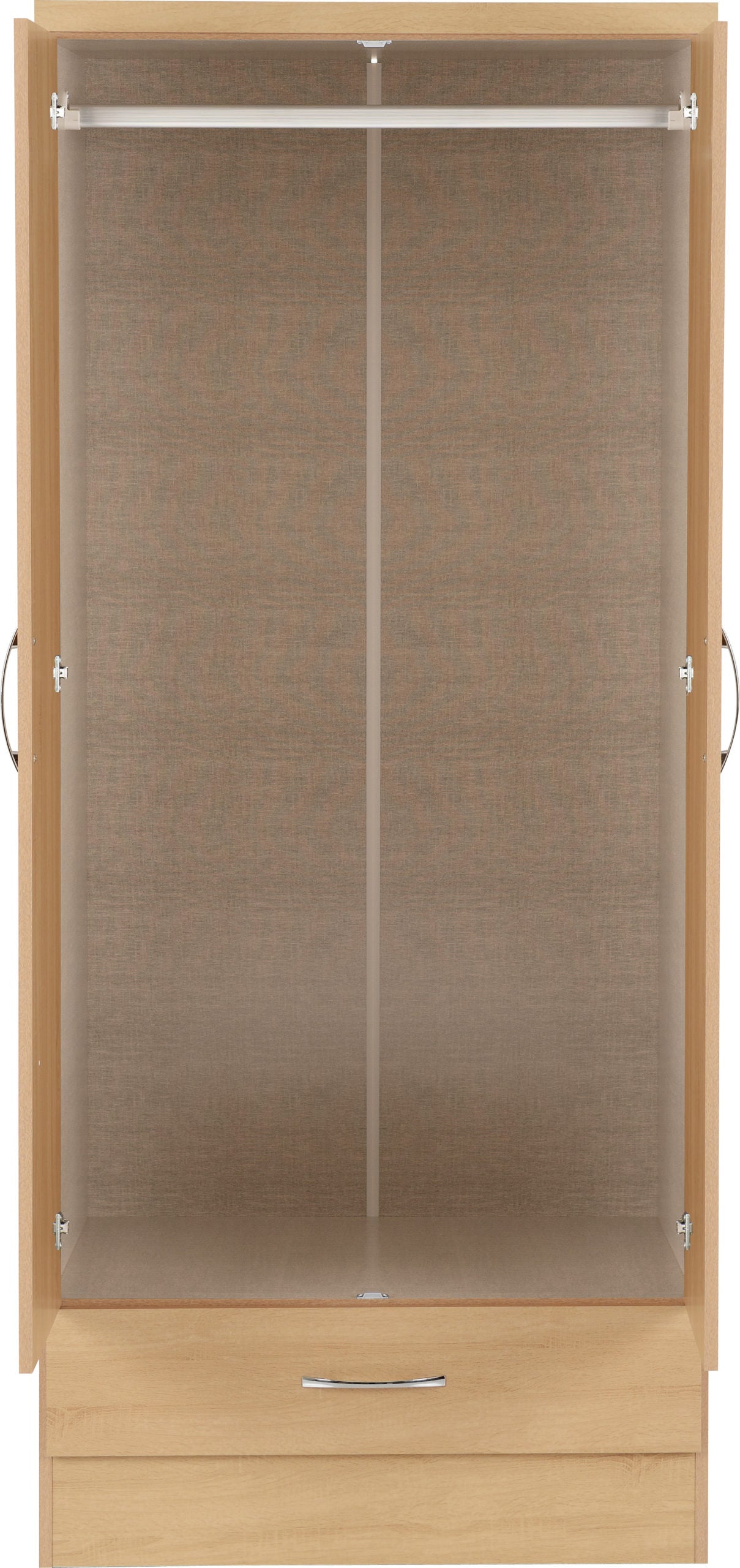 Nevada Mirrored 2 Door Wardrobe - Sonoma Oak Effect