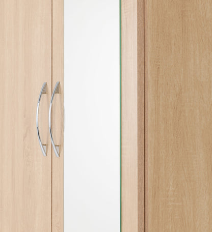 Nevada Mirrored 2 Door Wardrobe - Sonoma Oak Effect