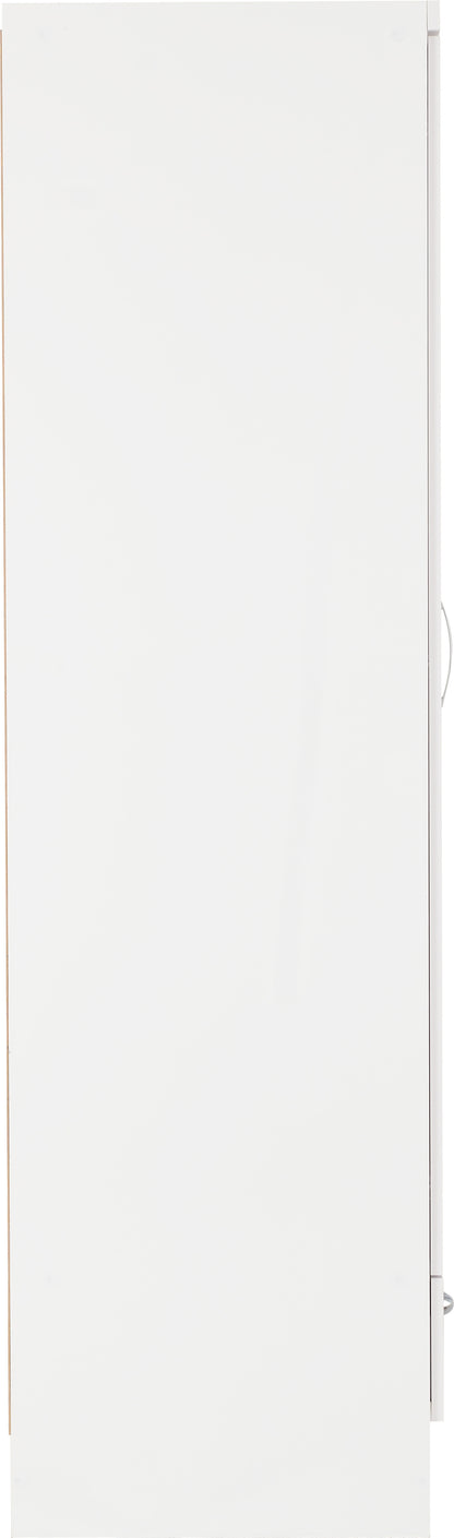 Nevada Mirrored 2 Door Wardrobe - White Gloss
