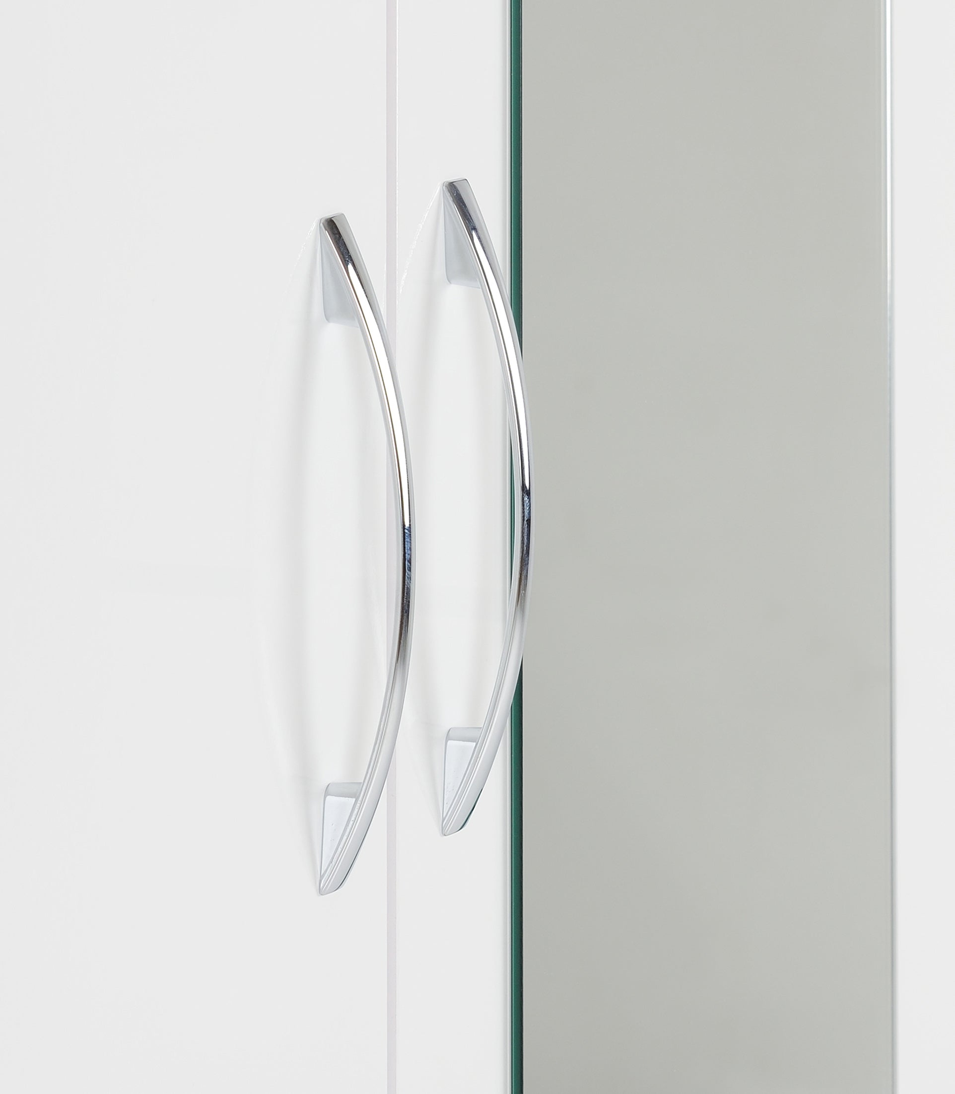 Nevada Mirrored 2 Door Wardrobe - White Gloss