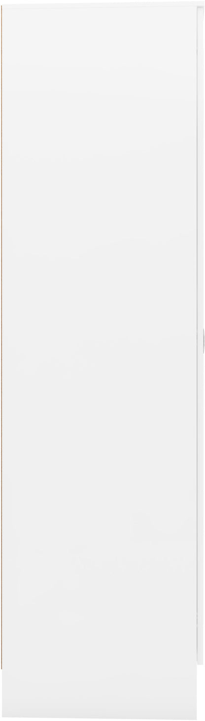 Nevada Mirrored Open Shelf Wardrobe - White Gloss