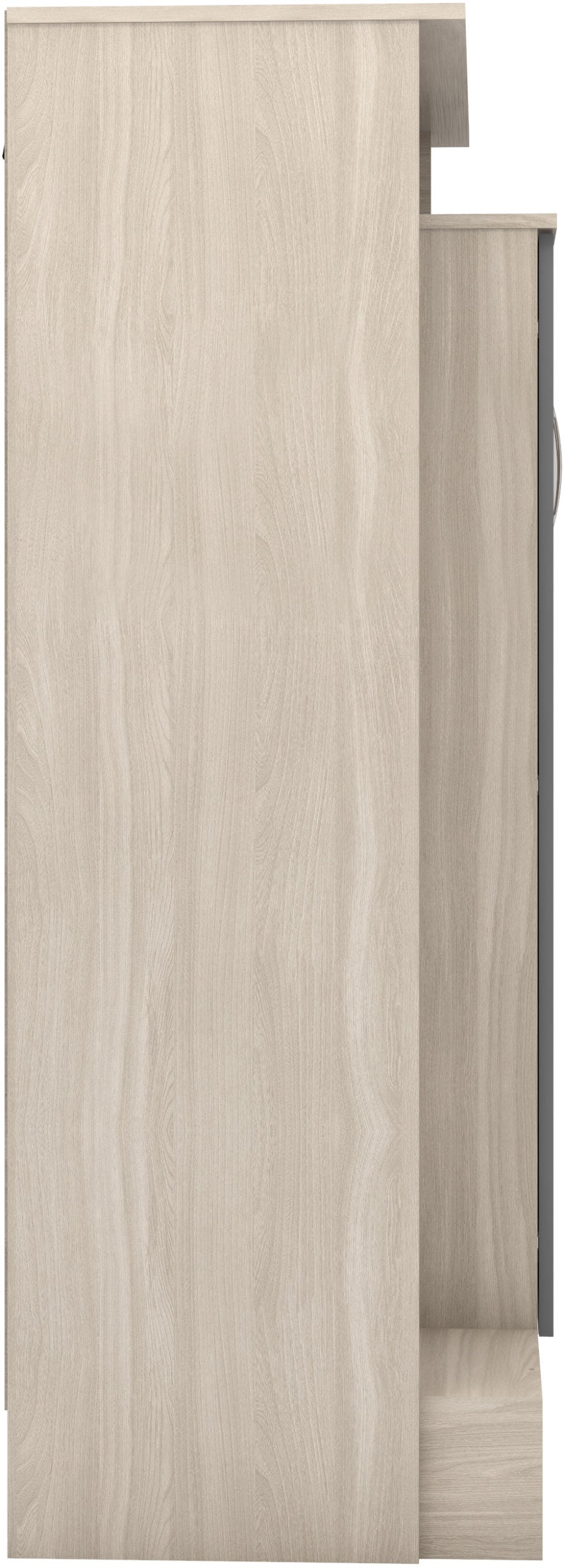 Nevada Petite Open Shelf Wardrobe - Grey Gloss/Light Oak Effect Veneer