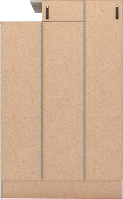 Nevada Petite Open Shelf Wardrobe - Grey Gloss/Light Oak Effect Veneer