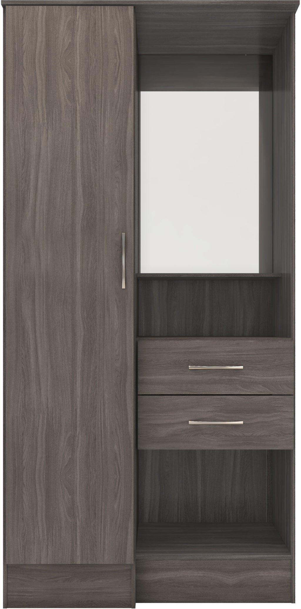 Nevada Vanity 1 Door Wardrobe - Black Wood Grain