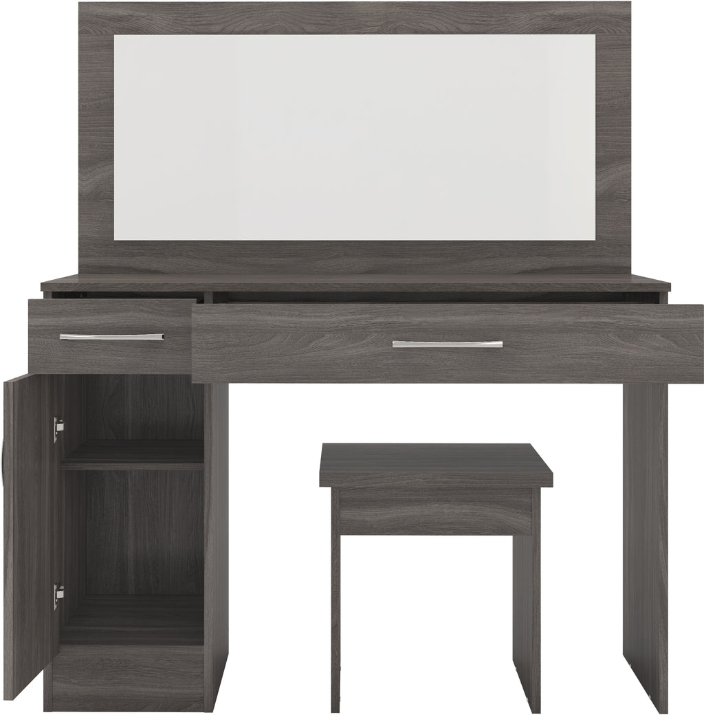 Nevada Vanity/Dressing Table Set - Black Wood Grain