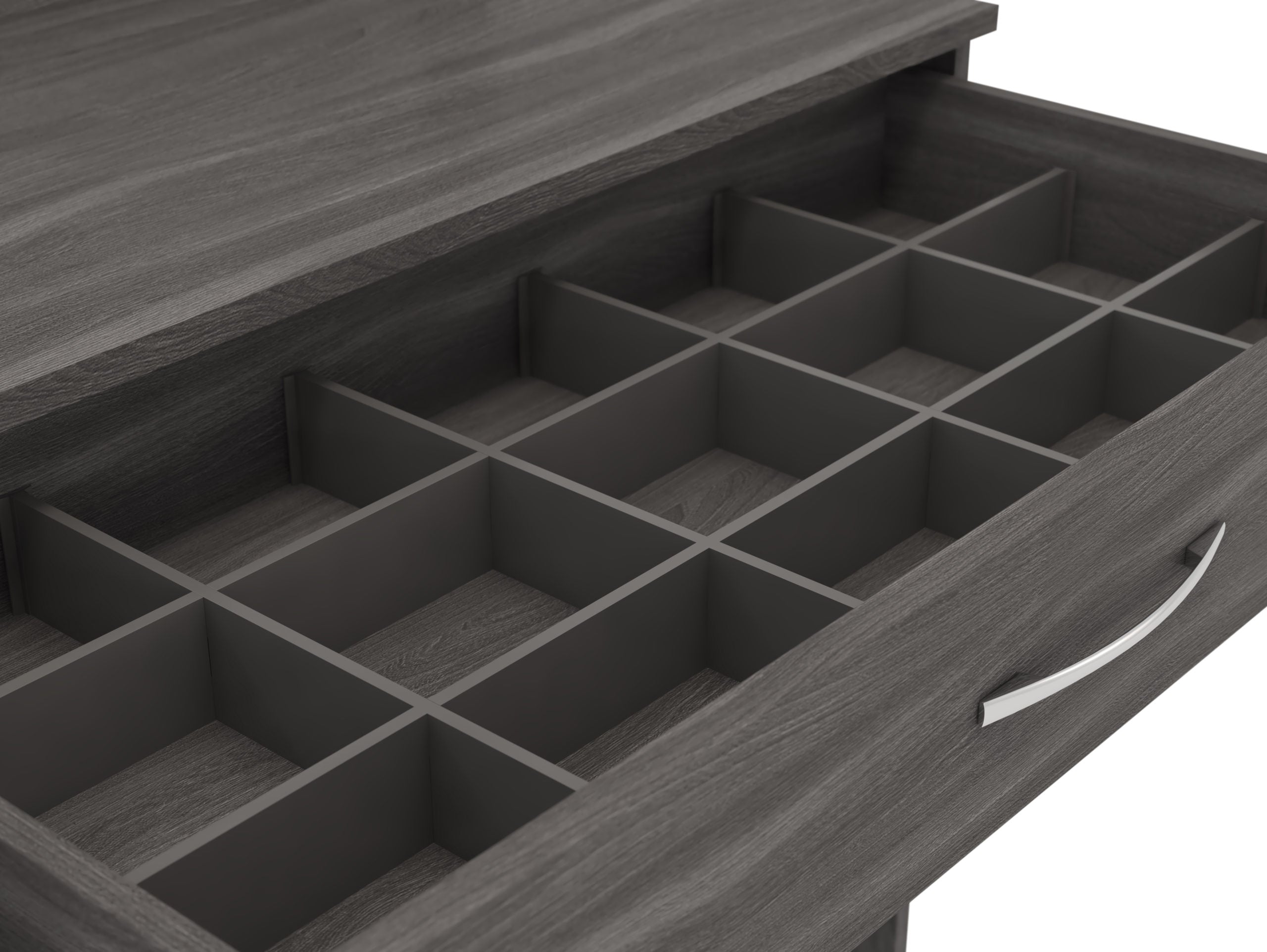 Nevada Vanity/Dressing Table Set - Black Wood Grain