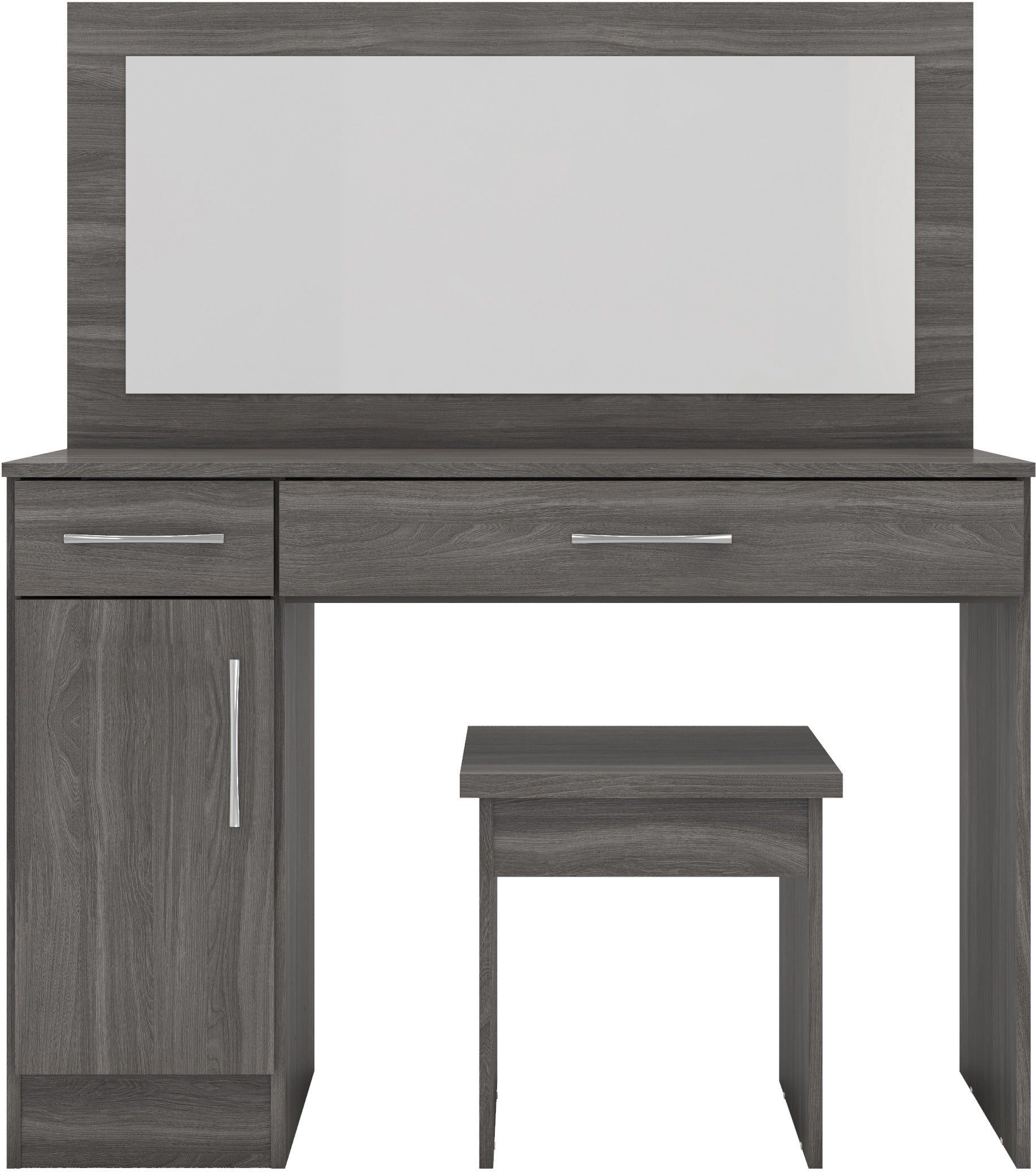Nevada Vanity/Dressing Table Set - Black Wood Grain