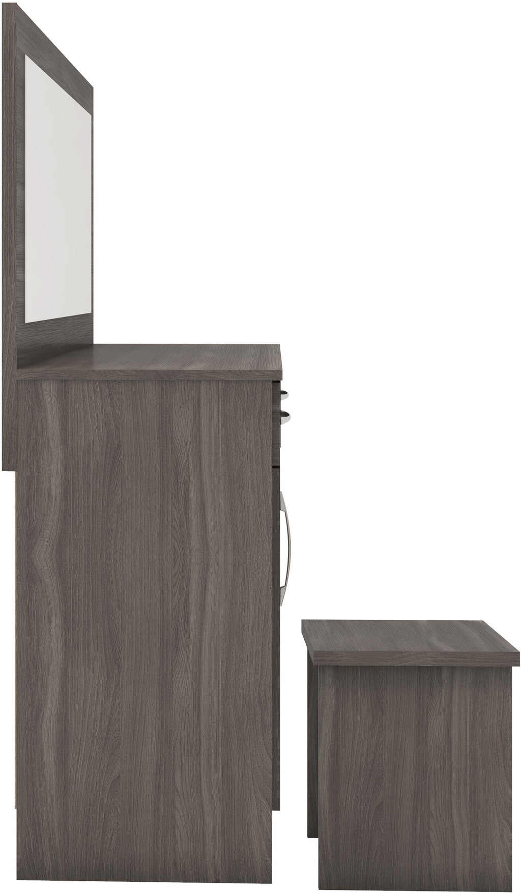 Nevada Vanity/Dressing Table Set - Black Wood Grain