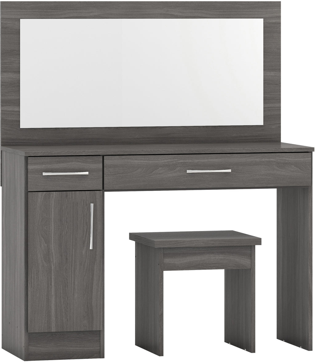 Nevada Vanity/Dressing Table Set - Black Wood Grain