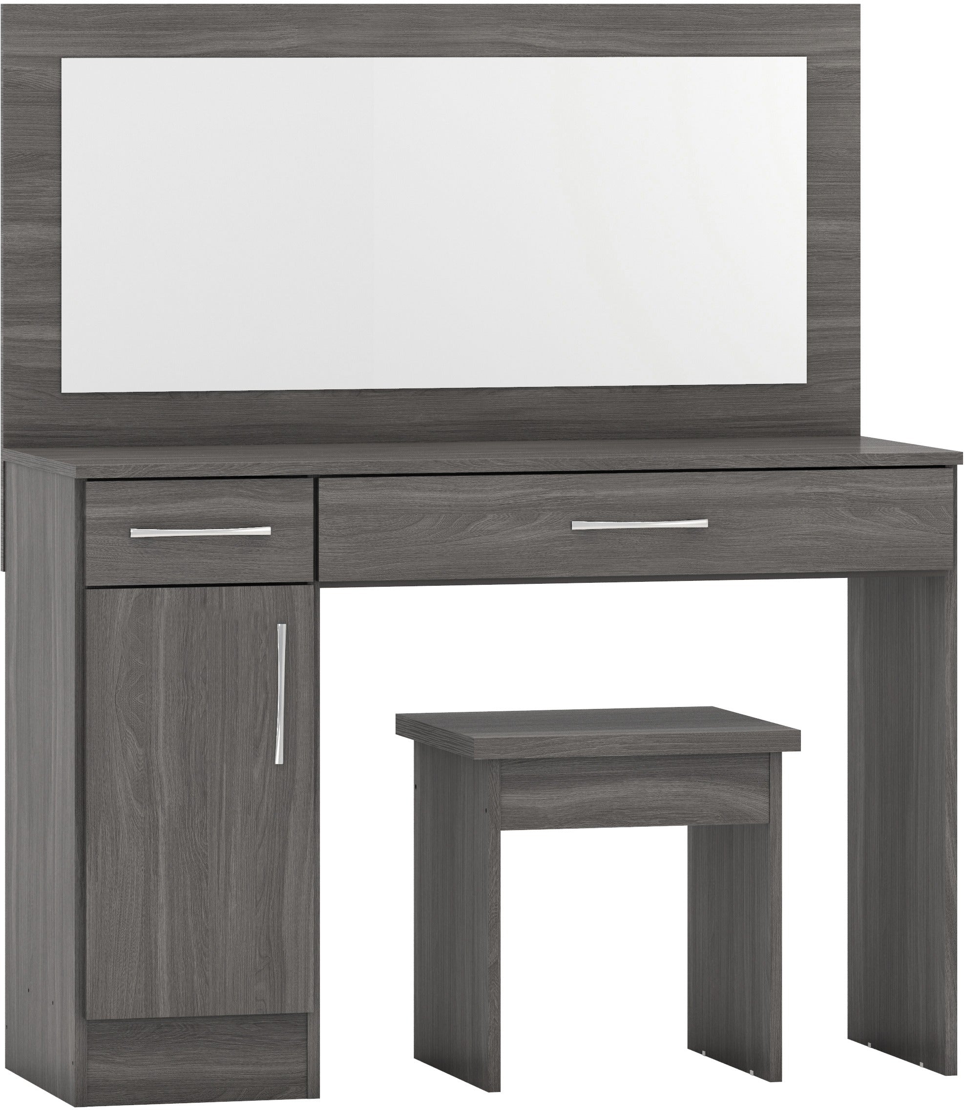 Nevada Vanity/Dressing Table Set - Black Wood Grain