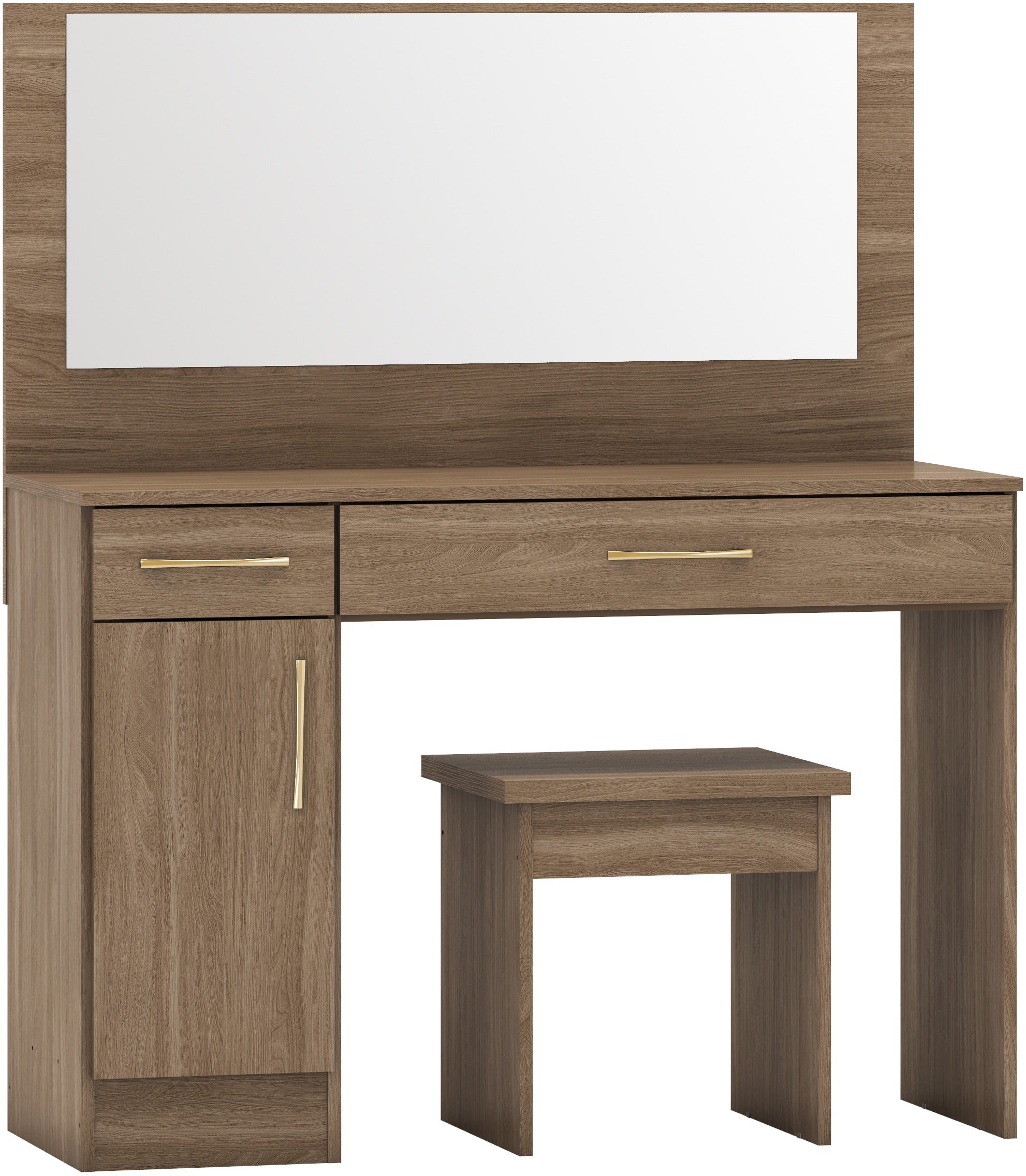 Nevada Vanity/Dressing Table Set - Rustic Oak Effect