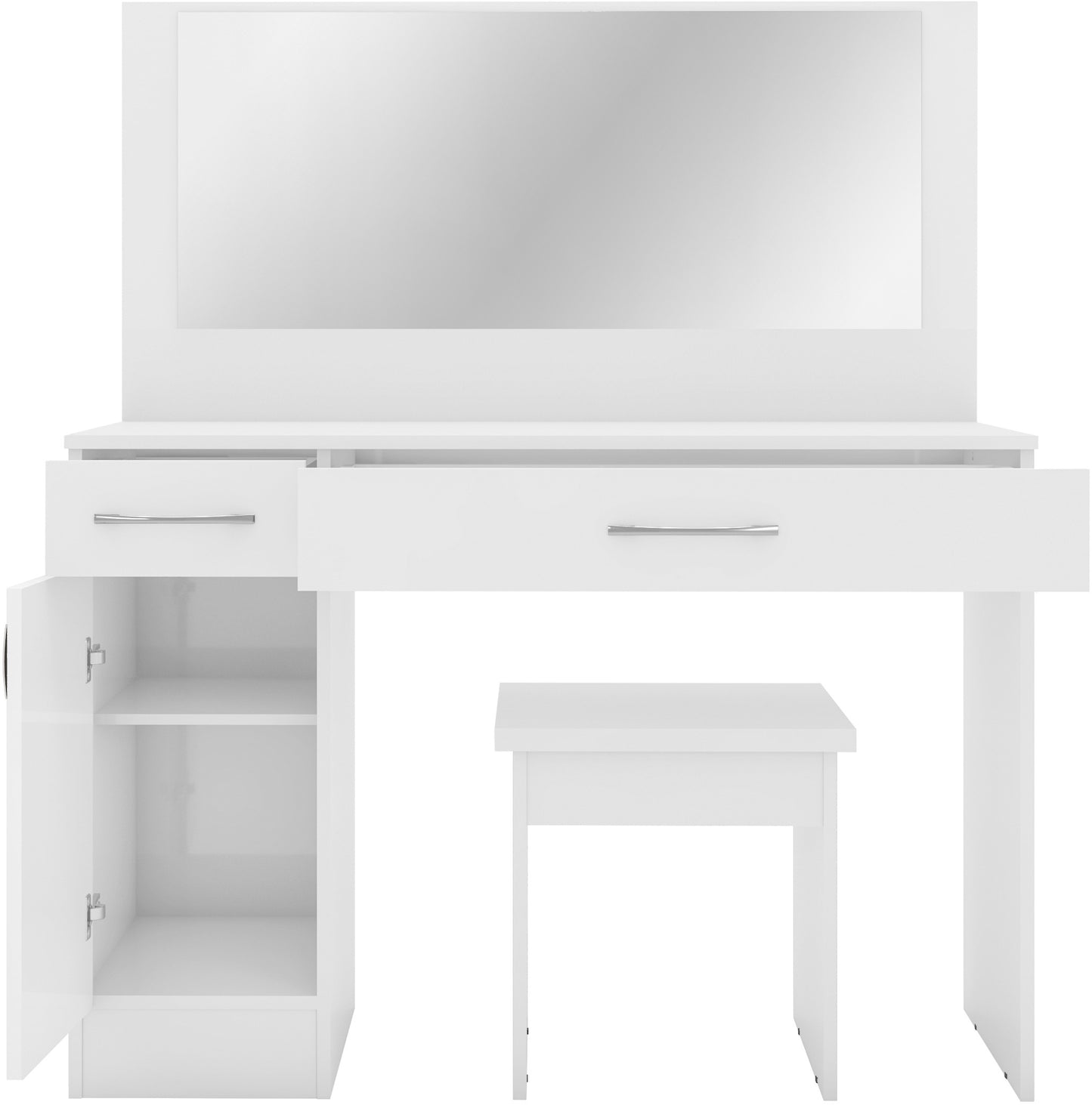 Nevada Vanity/Dressing Table Set - White Gloss