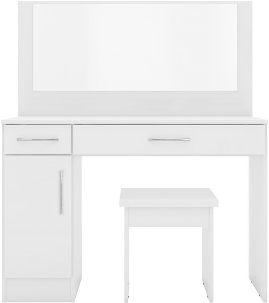 Nevada Vanity/Dressing Table Set - White Gloss