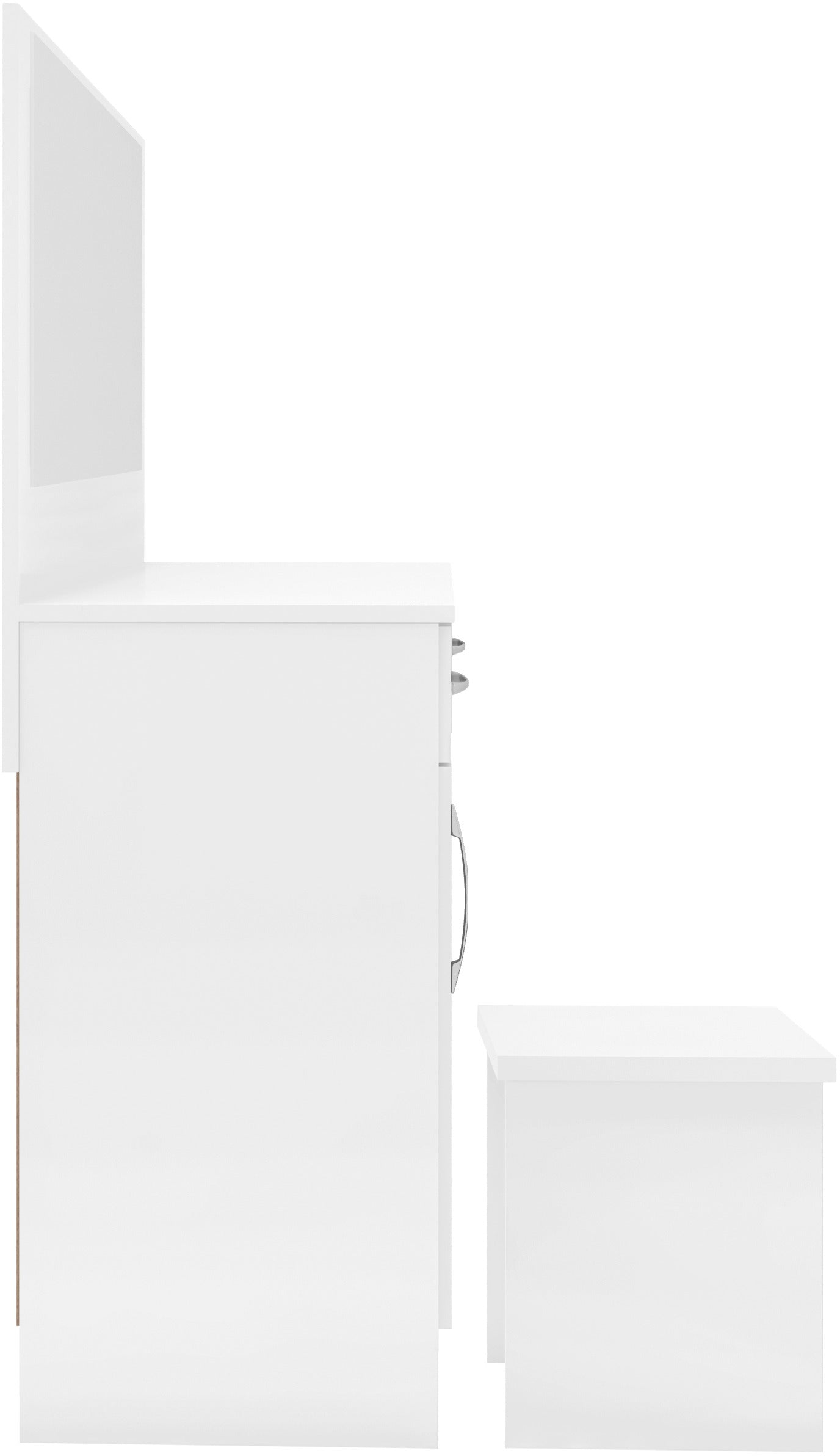 Nevada Vanity/Dressing Table Set - White Gloss