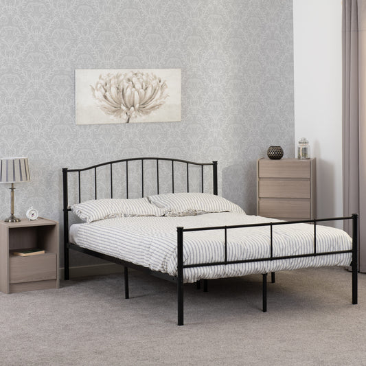 Newton 4'6" Bed - Black