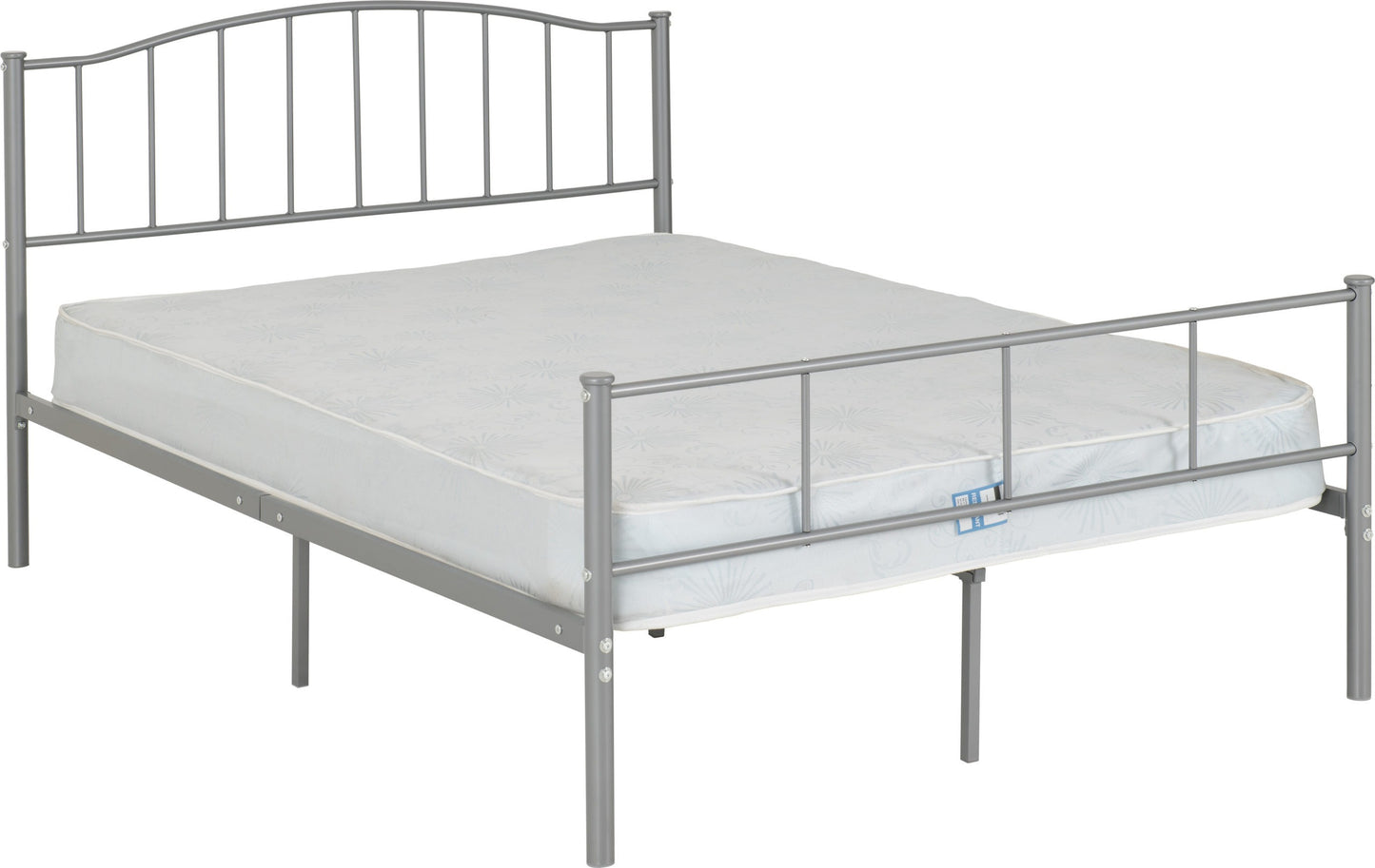 Newton 4'6" Bed - Silver