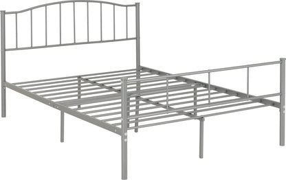 Newton 4'6" Bed - Silver