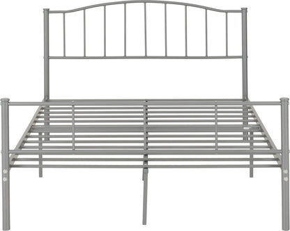 Newton 4'6" Bed - Silver