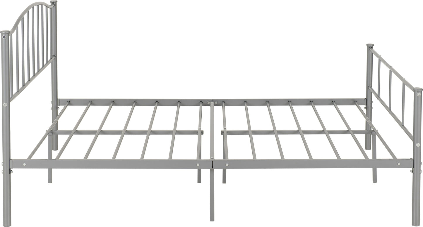 Newton 4'6" Bed - Silver