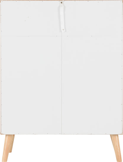 Nordic 3+2 Drawer Chest - White/Distressed Effect