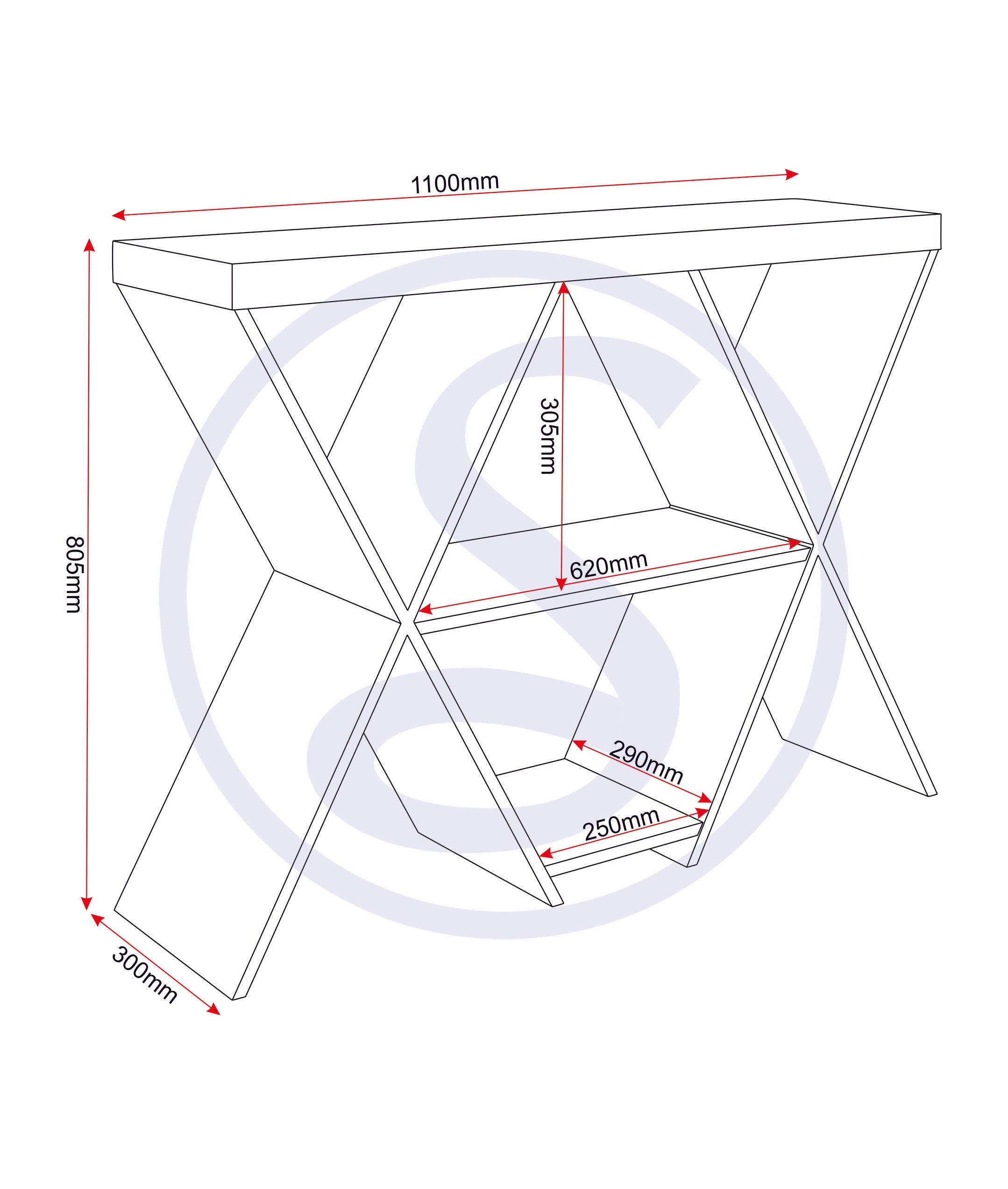Naples Console Table - Oak Effect