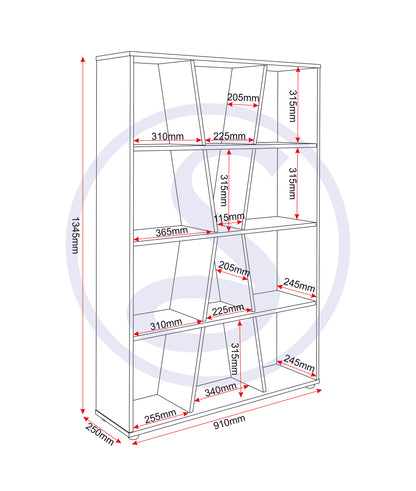 Naples Medium Bookcase - White