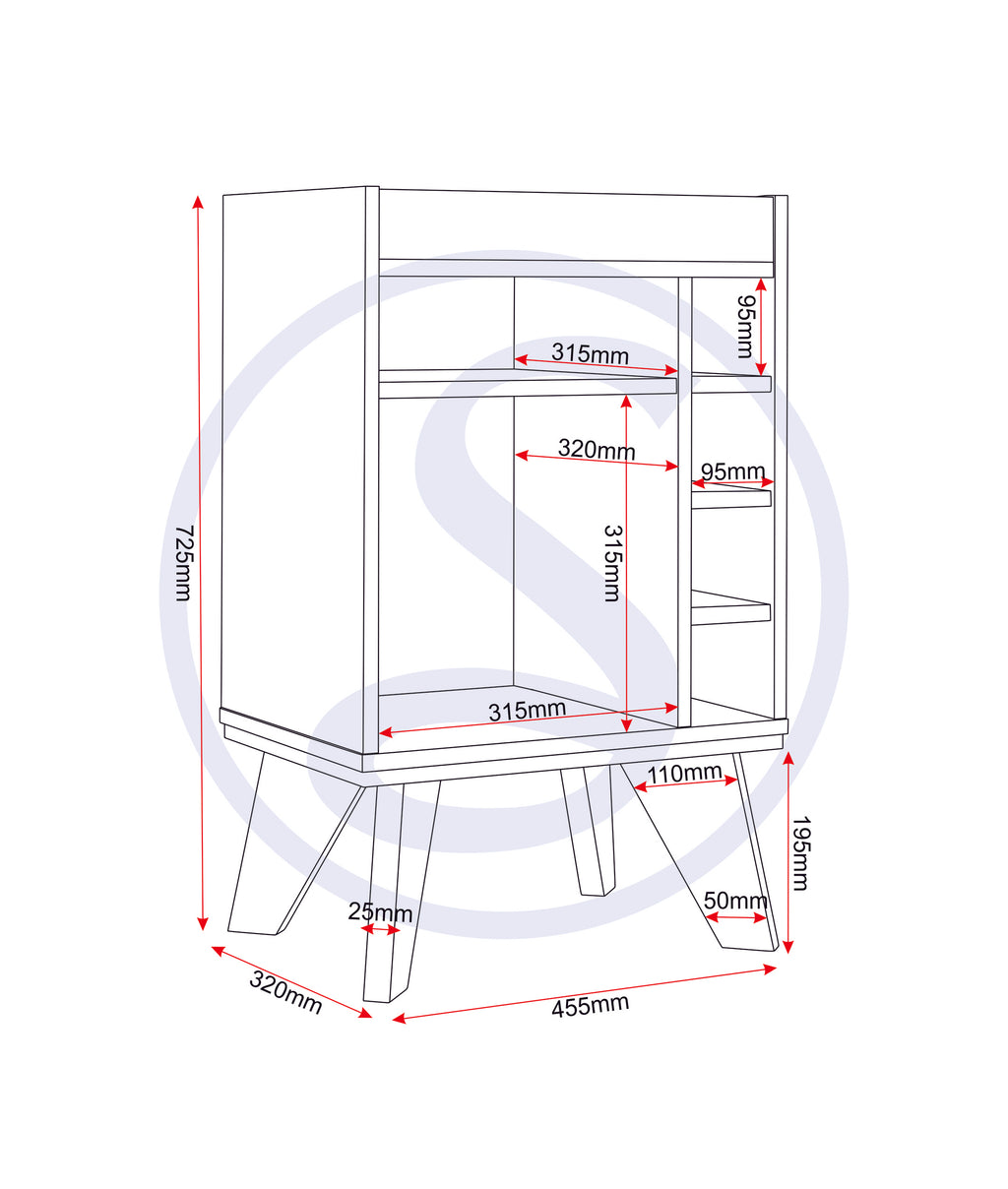 Naples Mini Bar/Side Table - Grey