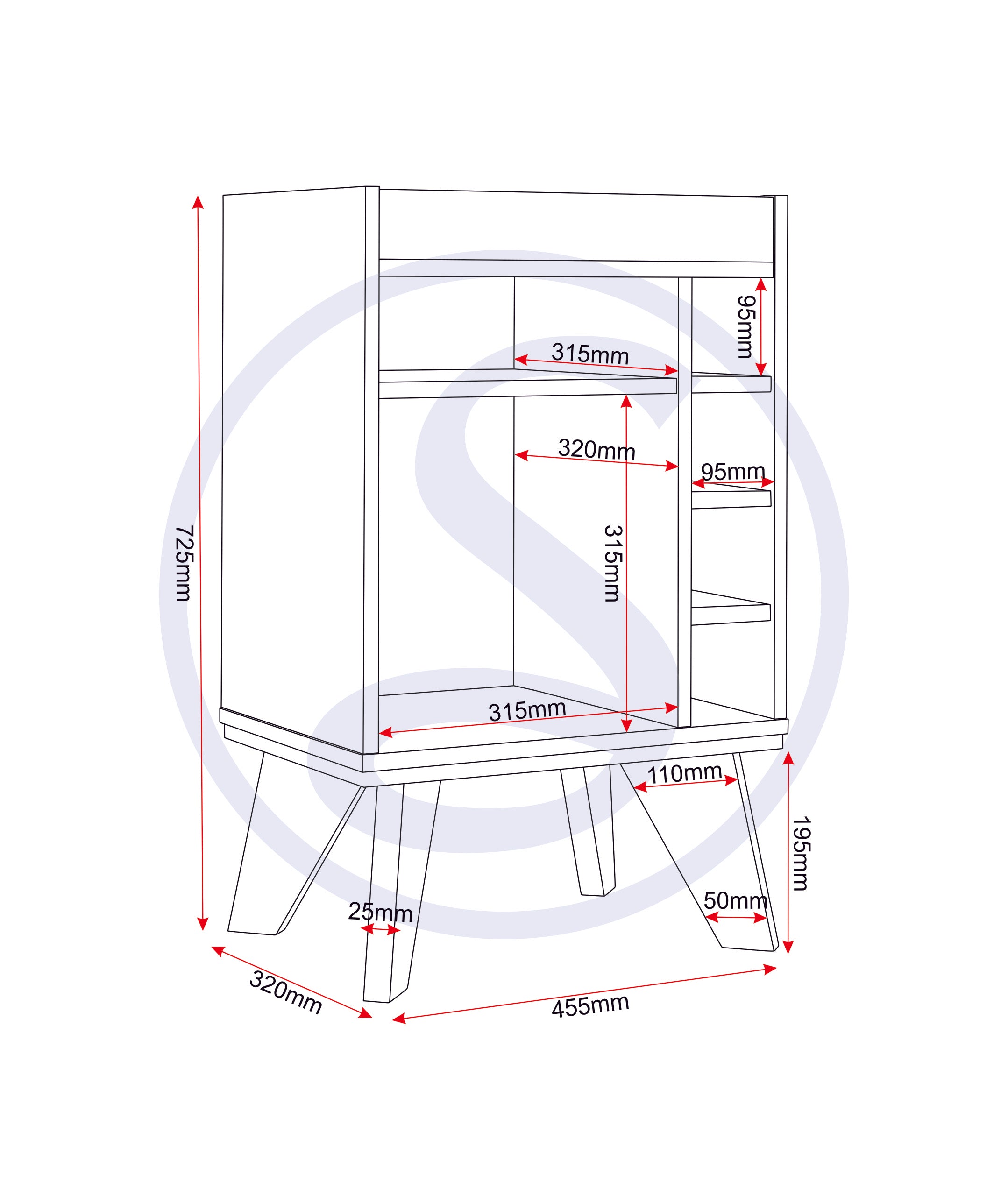 Naples Mini Bar/Side Table - Grey