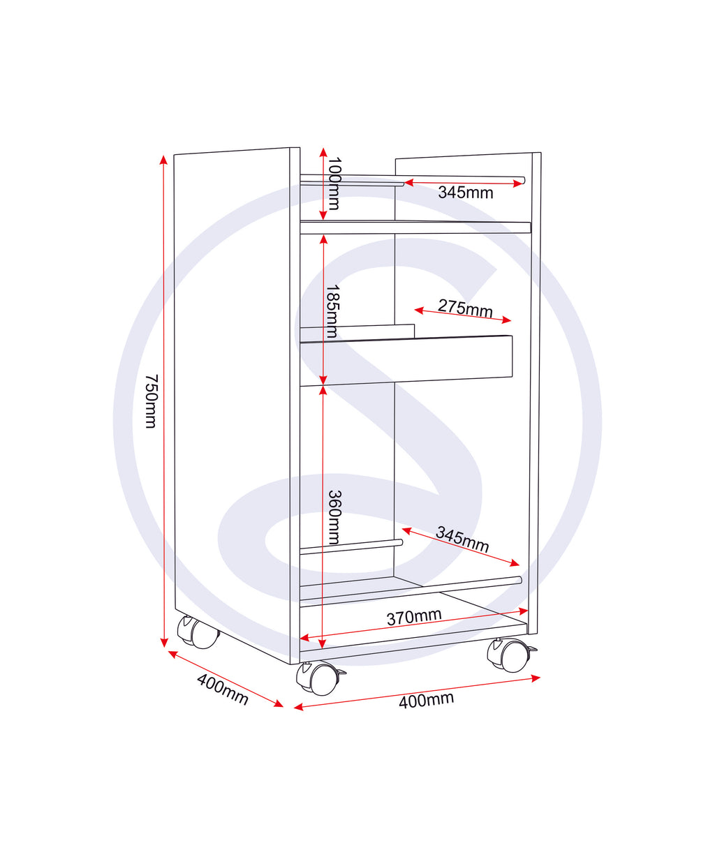 Naples Serving Cart/Side Table - Oak Effect