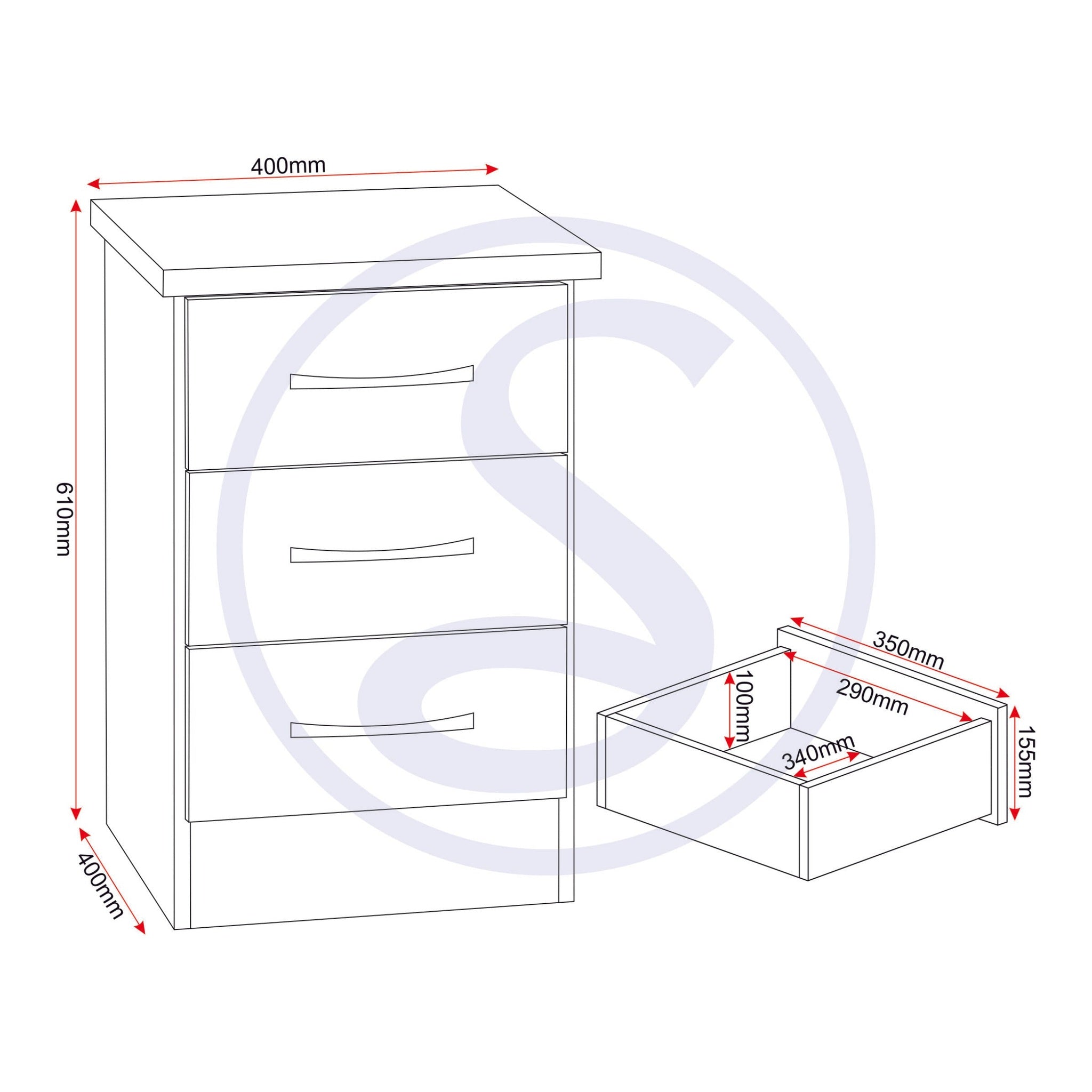 Nevada 4 Door 2 Drawer Wardrobe Bedroom Set - Rustic Oak Effect