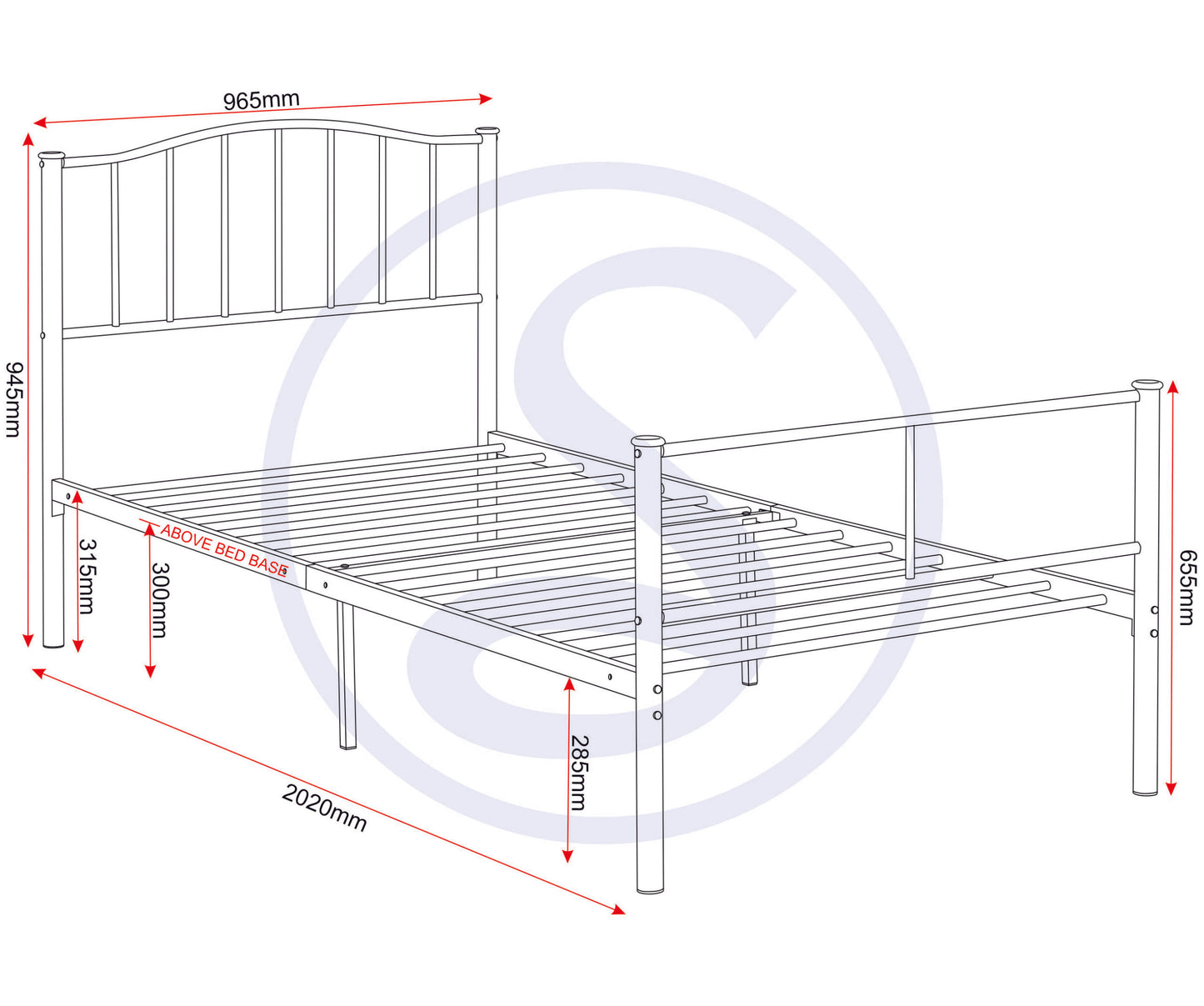Newton 3' Bed - Silver