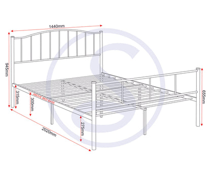 Newton 4'6" Bed - Silver