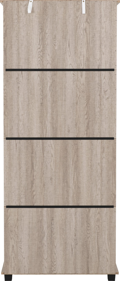 Oliver 1 Door 3 Drawer Open Shelf Wardrobe - Light Oak Effect