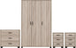 Oliver 3 Door Wardrobe Bedroom Set - Light Oak Effect
