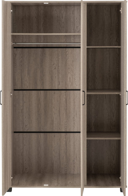 Oliver 3 Door Wardrobe Bedroom Set - Light Oak Effect