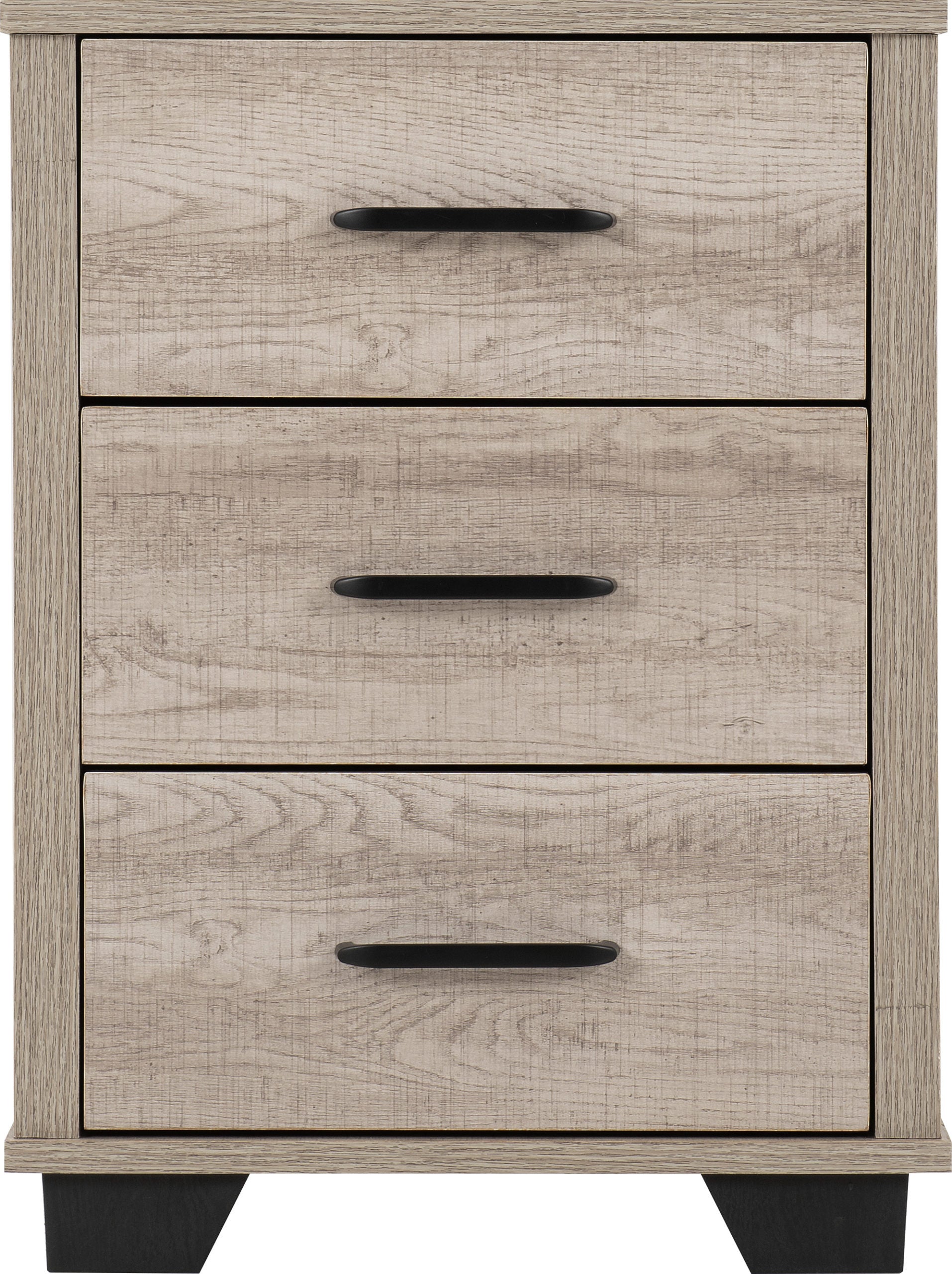 Oliver 3 Drawer Bedside - Light Oak Effect