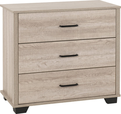Oliver 3 Door Wardrobe Bedroom Set - Light Oak Effect