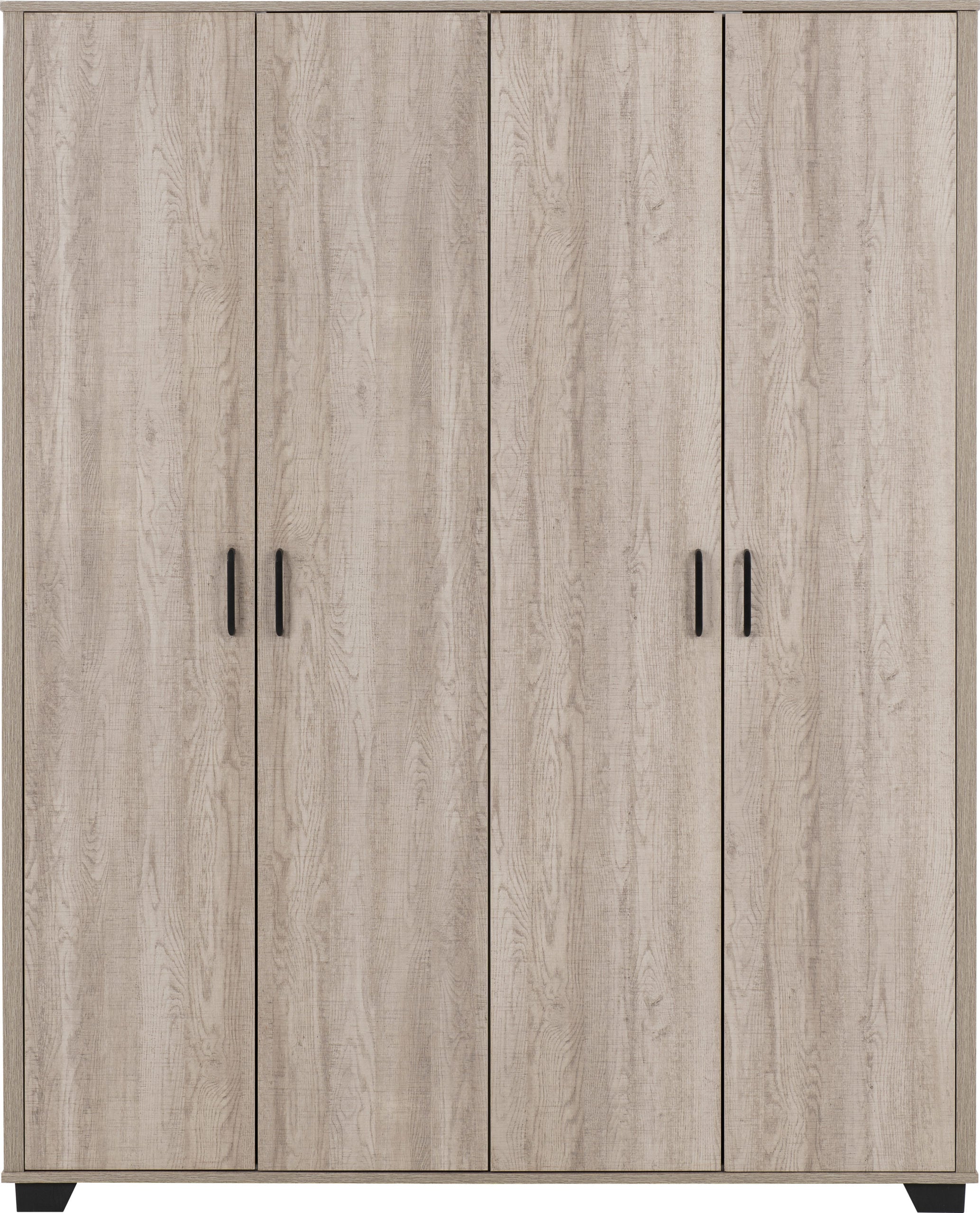 Oliver 4 Door Wardrobe - Light Oak Effect