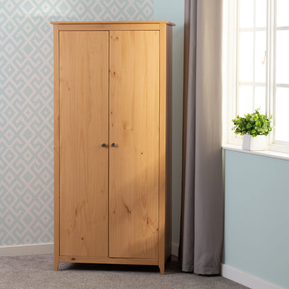 Oslo 2 Door Wardrobe - Antique Pine