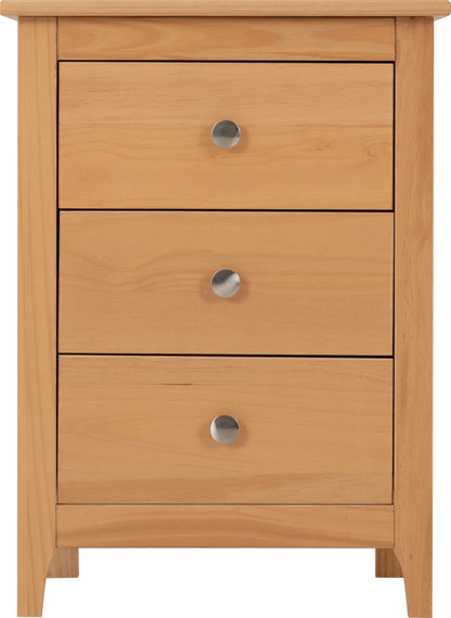 Oslo 3 Drawer Bedside - Antique Pine