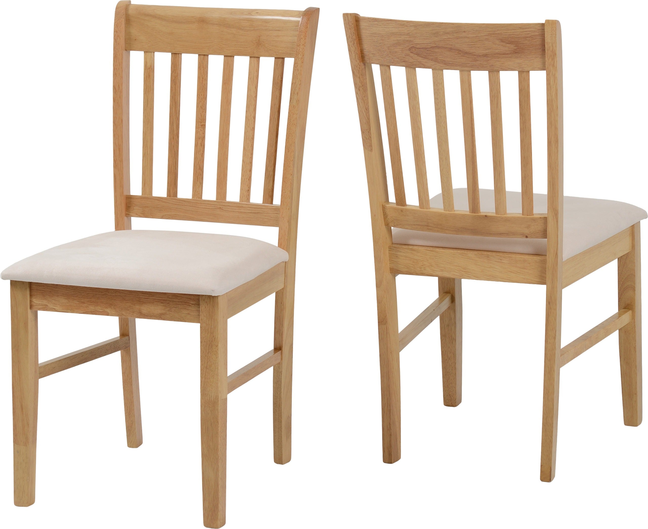 Oxford Dining Chair (X2 Per Box) - Natural Oak/Mink Microsuede