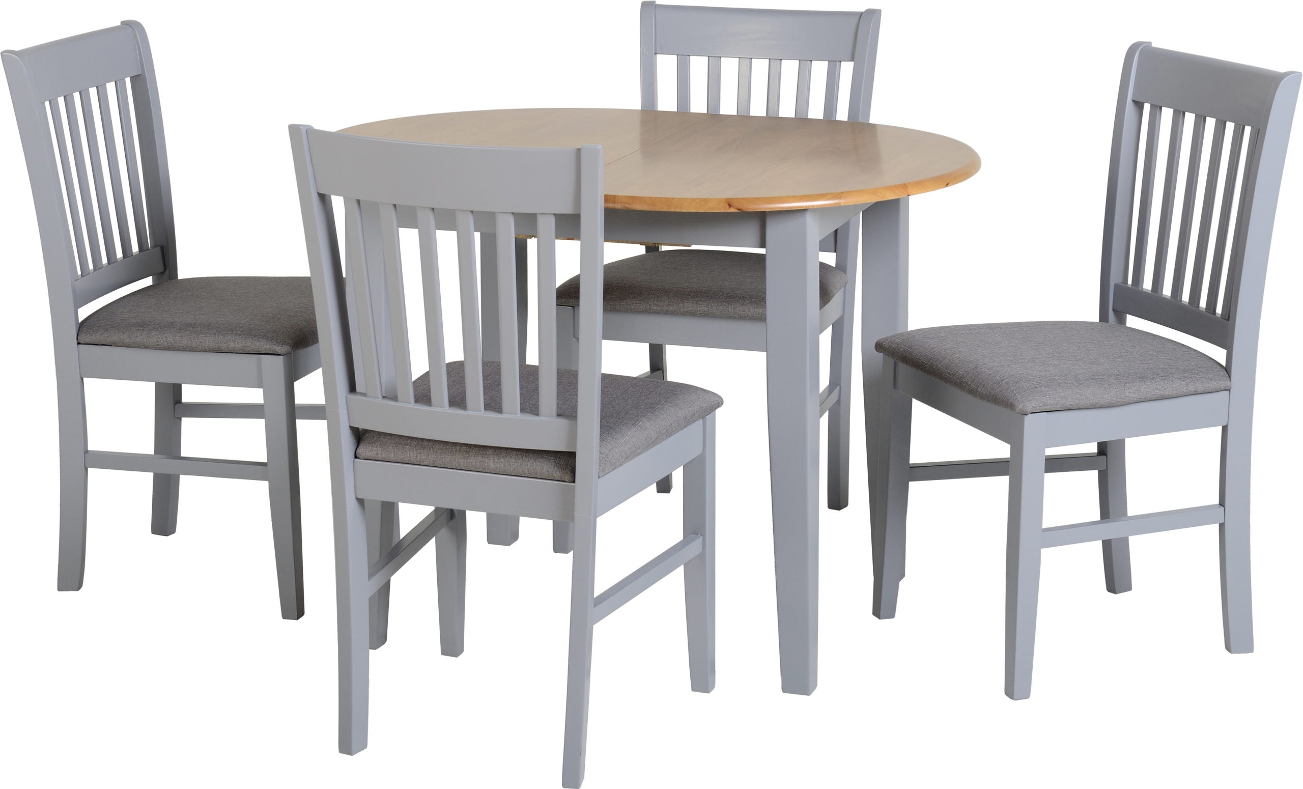 Oxford Dining Chair (X2 Per Box) - Grey/Grey Fabric
