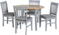 Oxford Extending Dining Set (X4 Chairs) - Grey/Natural Oak/Grey Fabric