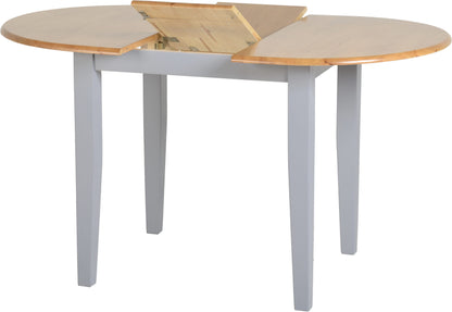 Oxford Extending Dining Set (X4 Chairs) - Grey/Natural Oak/Grey Fabric