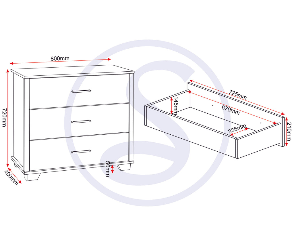 Oliver 4 Door Wardrobe Bedroom Set - Light Oak Effect