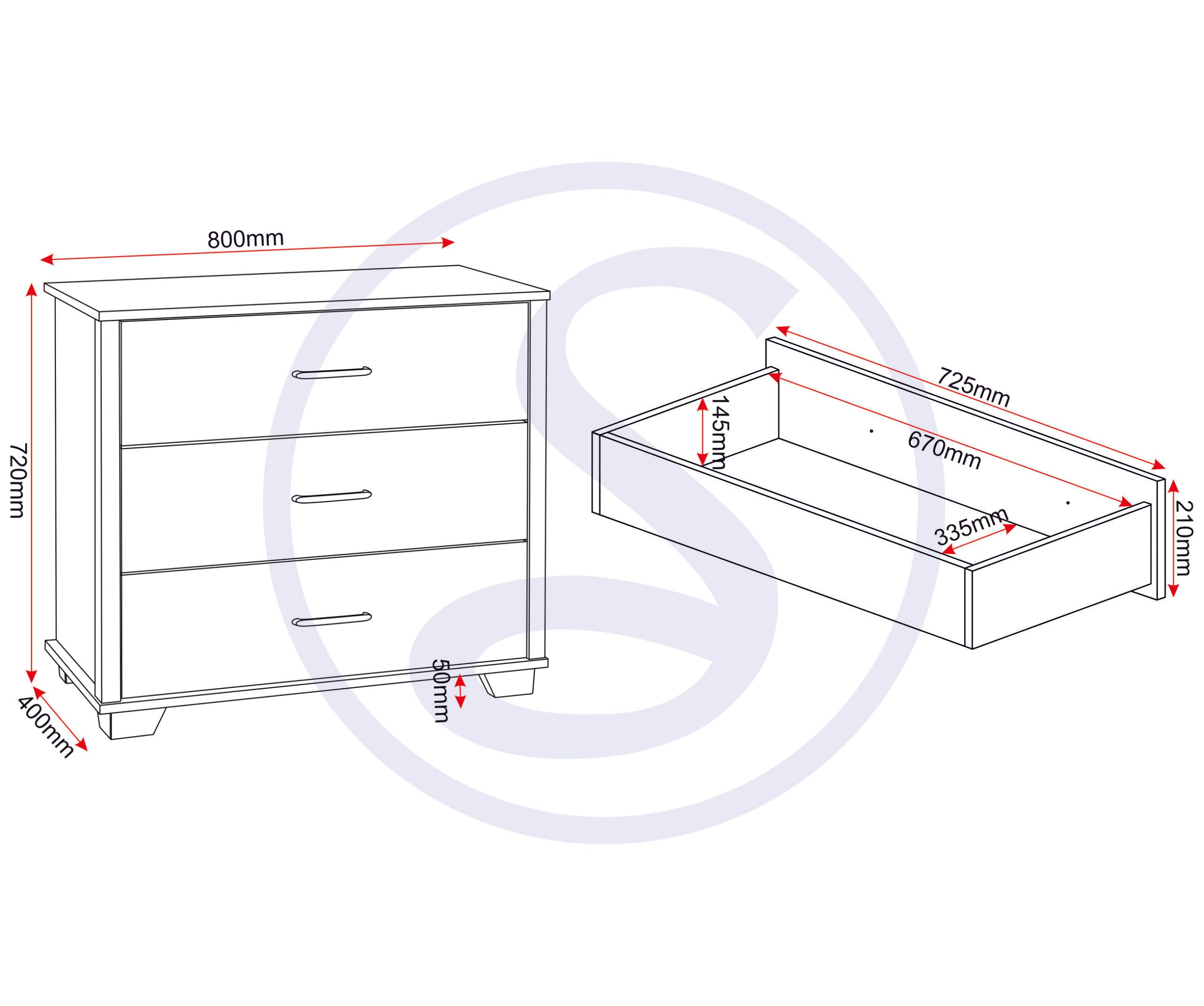Oliver 4 Door Wardrobe Bedroom Set - Light Oak Effect